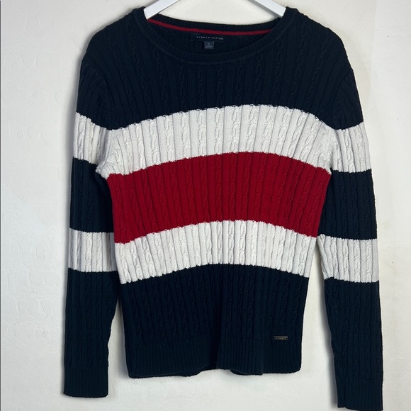 Tommy Hilfiger Women's Sweater - Black, White, Red 90s retro style - Picture 1 of 6